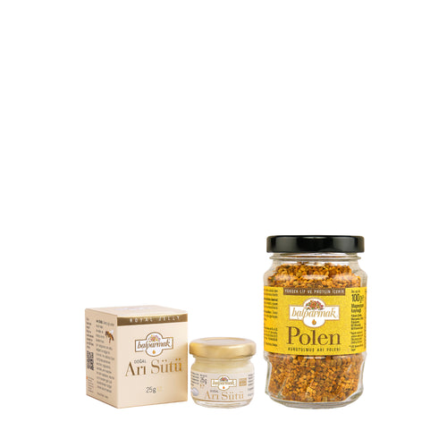 Doğal Arı Sütü 25 g + Doğal Arı Poleni 100 g